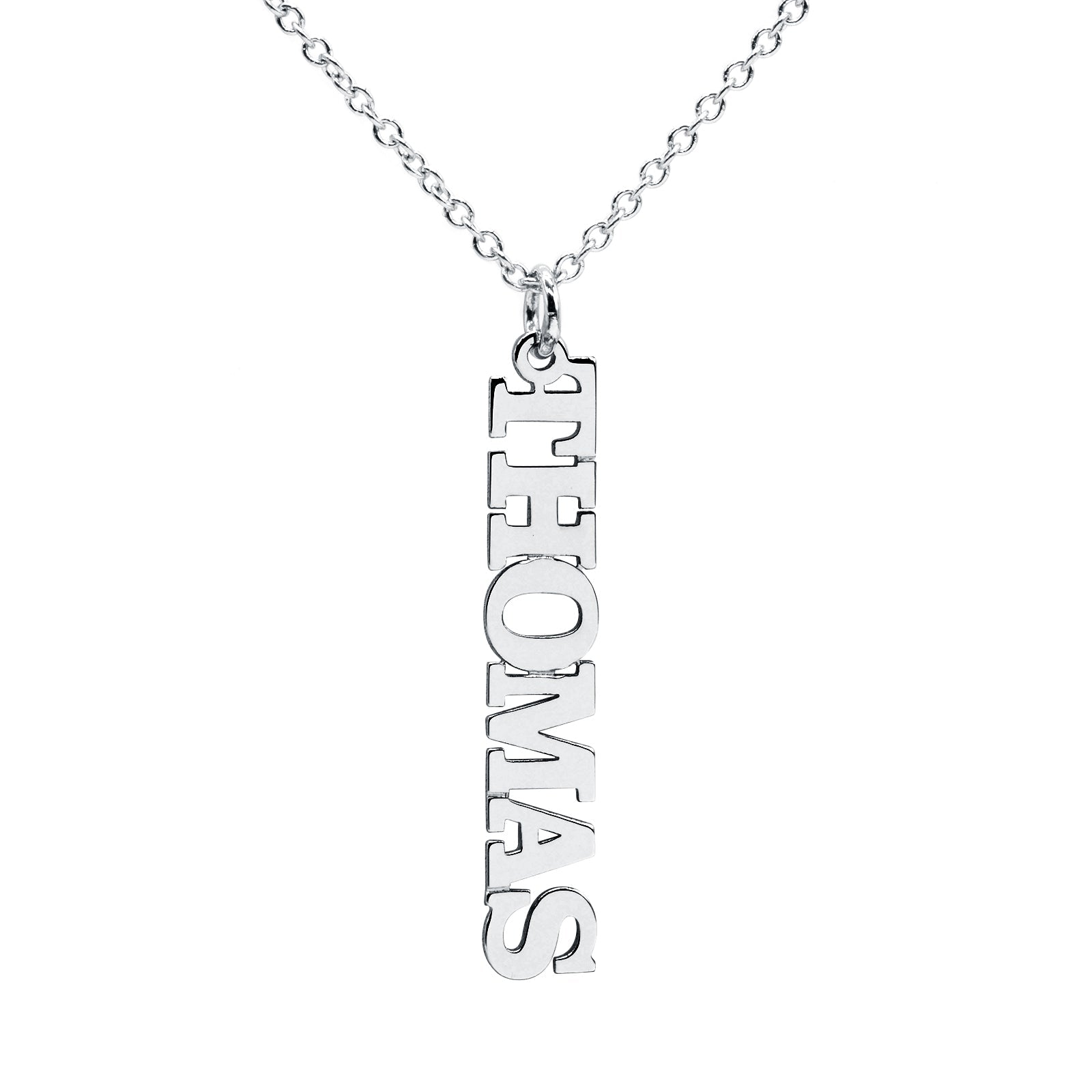 Personalized 14kt. Gold Vertical Nameplate Pendant 