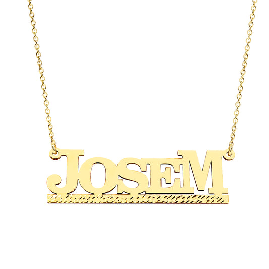Custom 14K Gold Solid Nameplate Necklace