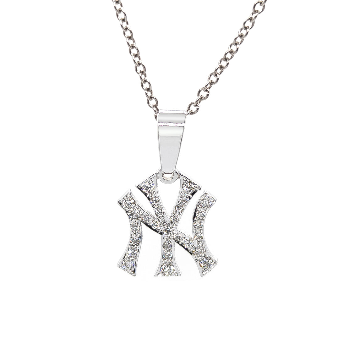 New York Baseball Team Charm Pendant with Diamonds and 14K Gold