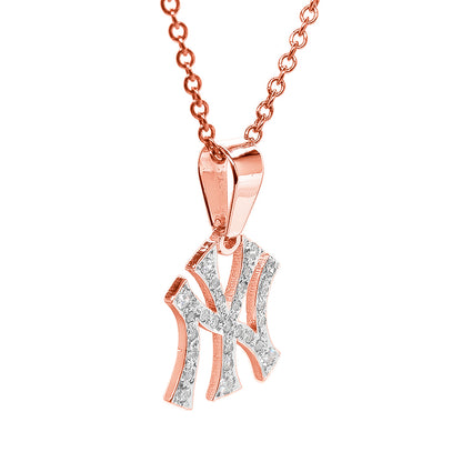 New York Baseball Team Charm Pendant with Diamonds and 14K Gold