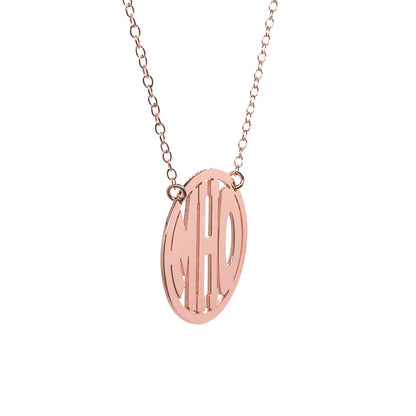 Customizable Block Monogram Pendant in High Polished 14K Gold