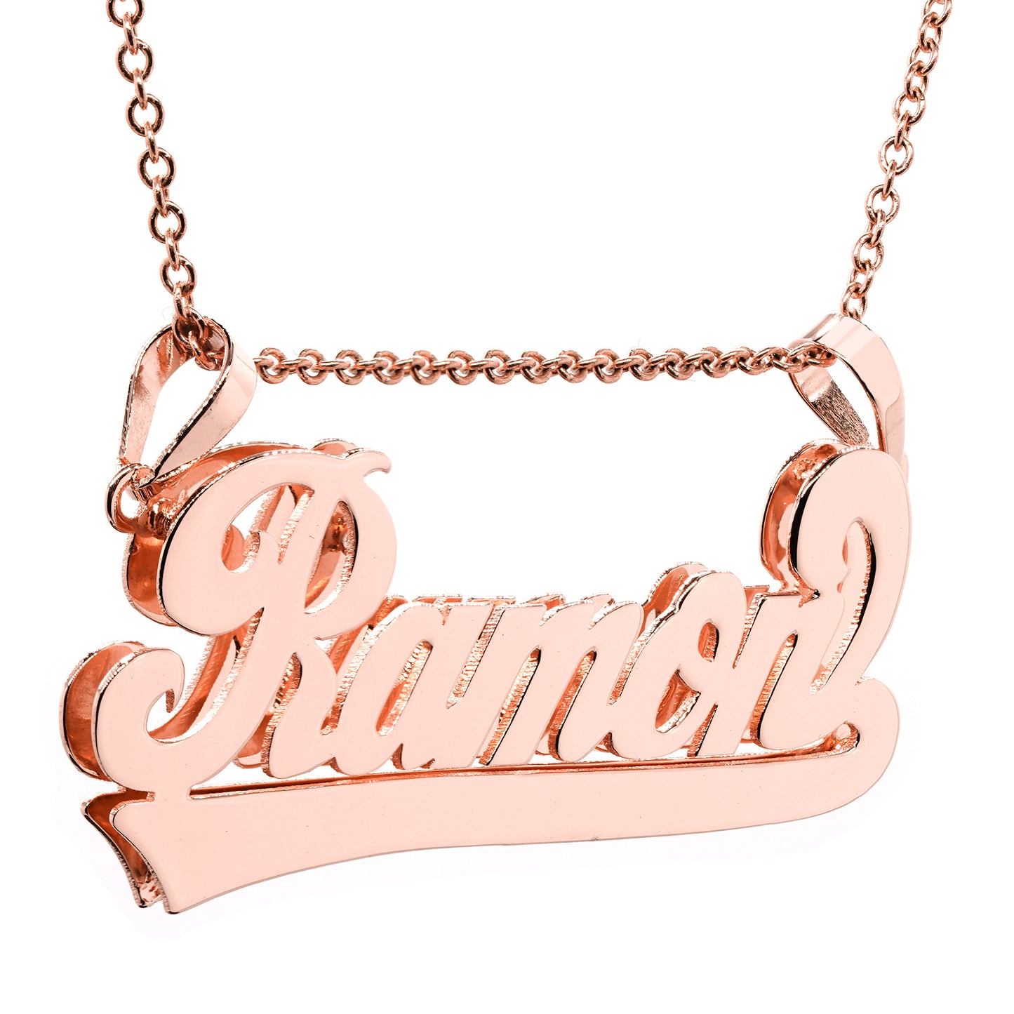 High Polished Nameplate Pendant in 14K Gold