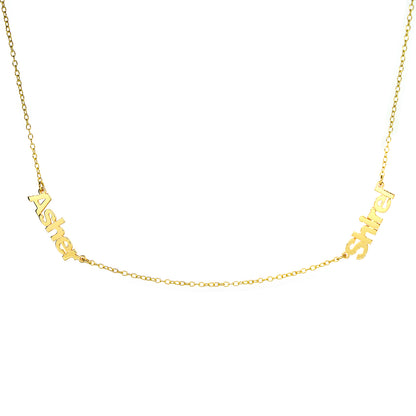 Multi Name Necklace in 14k Gold