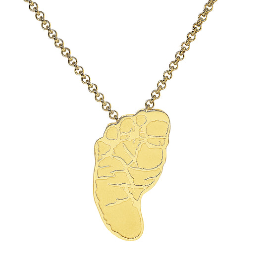 Custom Foot Pendant Charm Engraved in 14K Gold