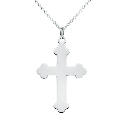 Budded Cross in 14K High Polished Gold with Chain Options