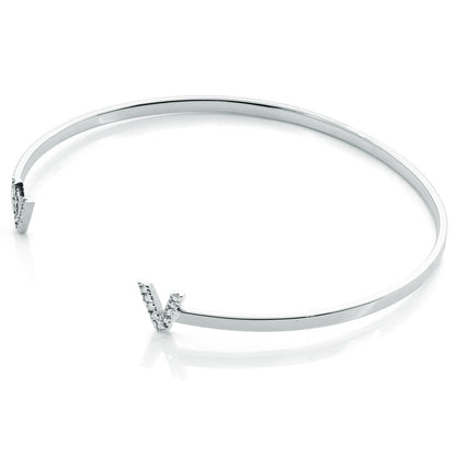 Initial Ends Bangle in 14K Gold | 6mm Tall