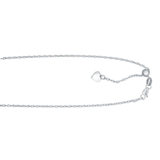 Sterling Silver Adjustable Loose Rope Chain with Lobster Clasp