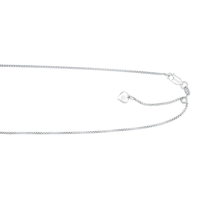 Sterling Silver Adjustable Box Chain with Lobster Clasp