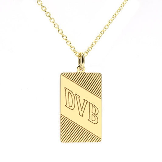 Engravable Dog Tag Pendant in 14K Gold