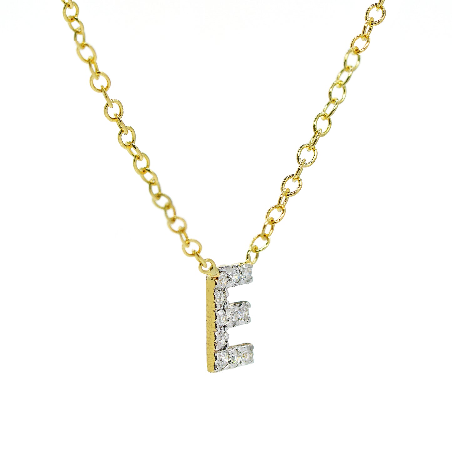 Single Letter Covered in Diamonds set in 14K Gold | 6mm