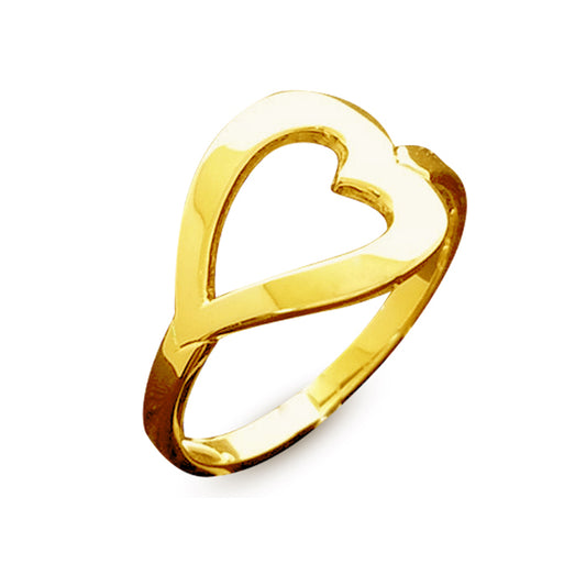 Hand Made 14kt. Gold Contemporary Open Heart Ring