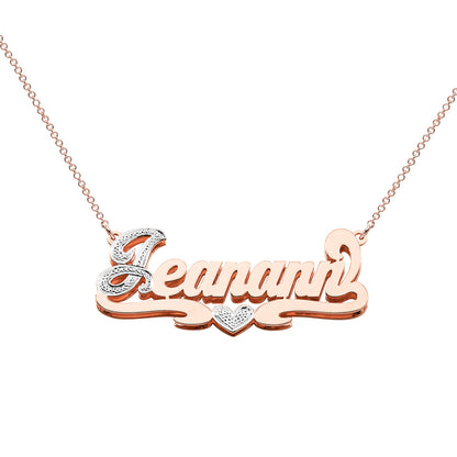 Custom 14kt. Gold Name Necklace with Diamond Sparkle!