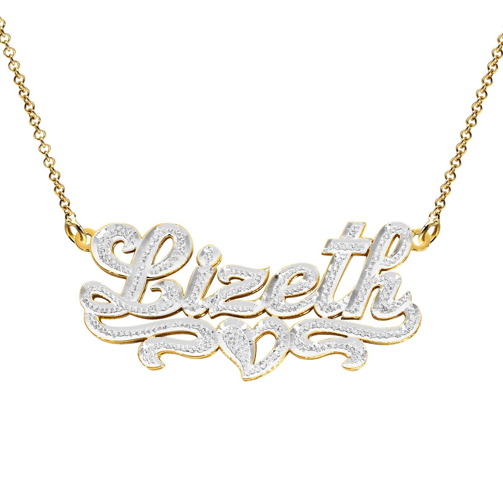 Custom 3D Double Plated Name Necklace – Initial Obsession