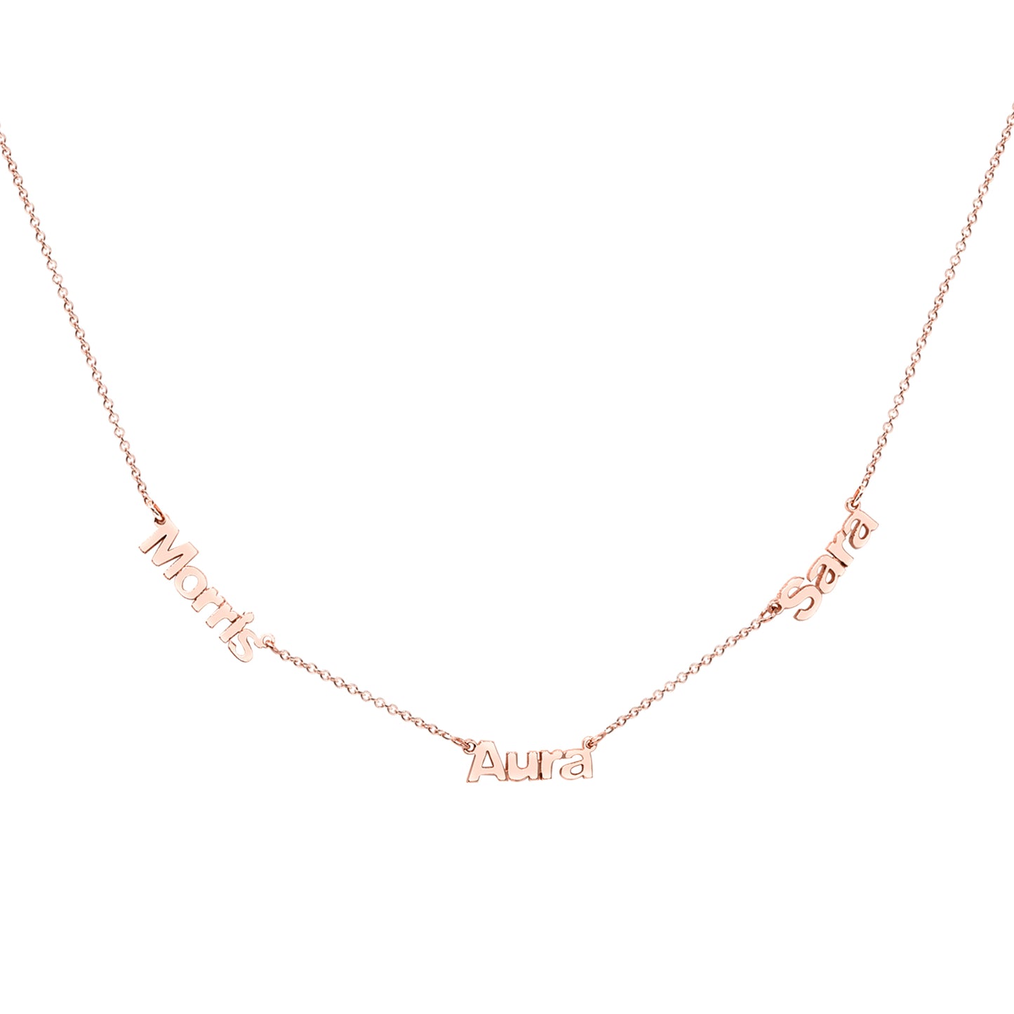 Multi Name Necklace in 14k Gold