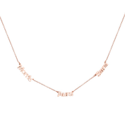 Multi Name Necklace in 14k Gold