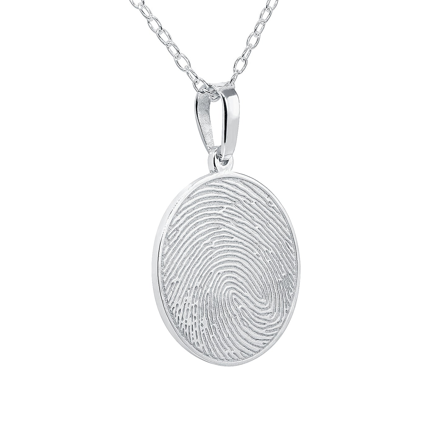 Custom Bezelled Fingerprint Round Pendant in 14K Gold