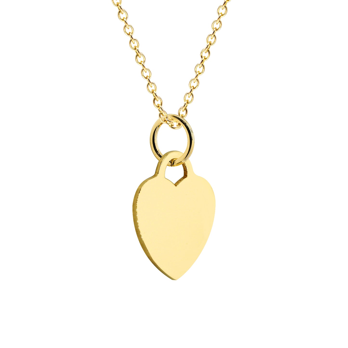 Engravable Lock Charm in High Polished 14K Gold