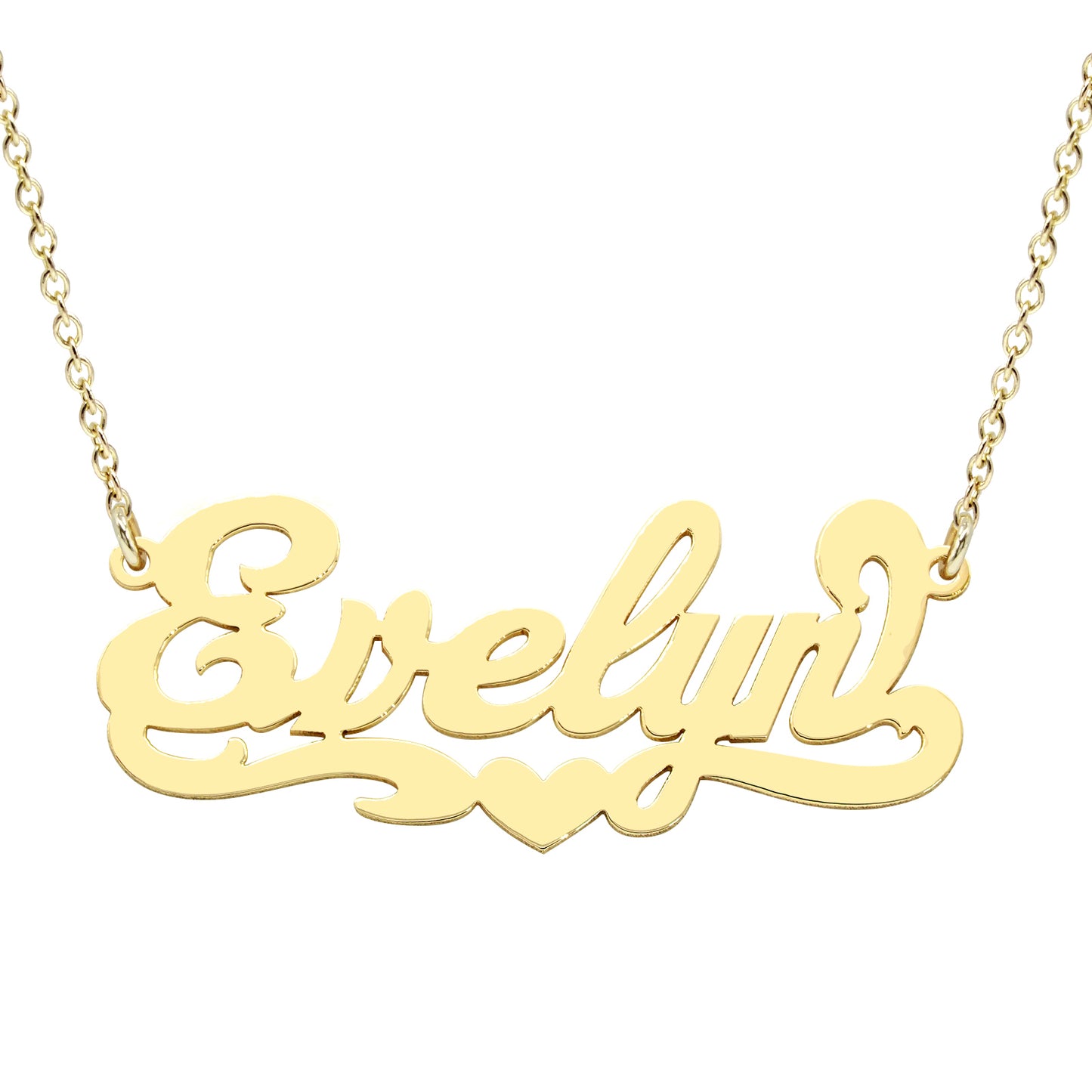 Custom Name Plate Necklace in 14K Gold | High Polish