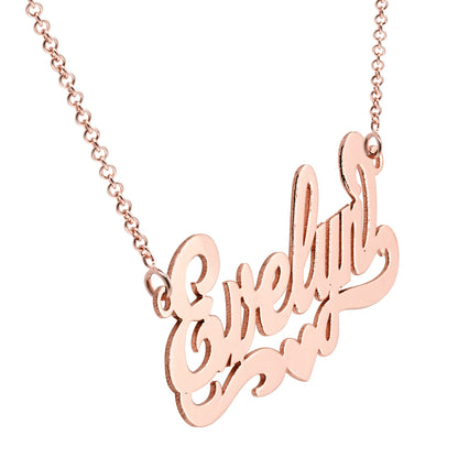 Custom Name Plate Necklace in 14K Gold | High Polish