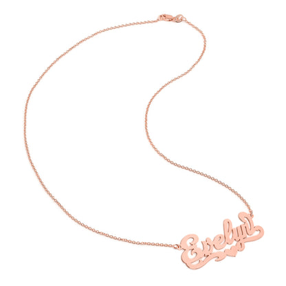 Custom Name Plate Necklace in 14K Gold | High Polish