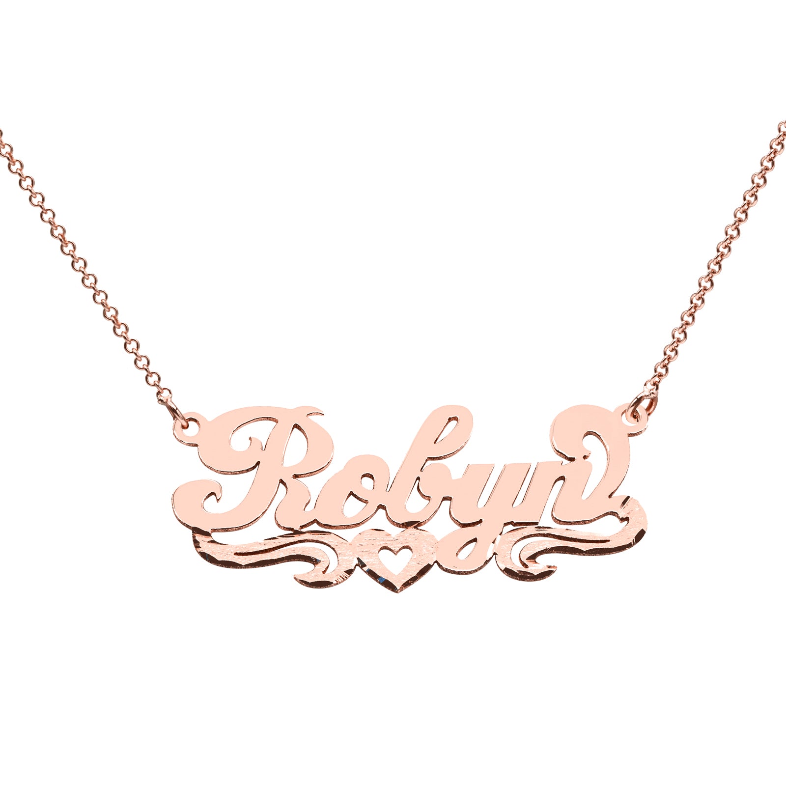 Rose gold nameplate necklace online