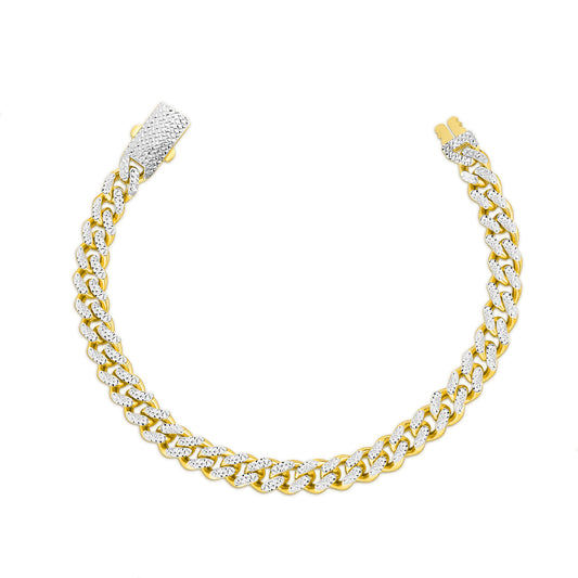 14K Yellow Gold and Lite Miami Cuban Chain with Diamond Cut links