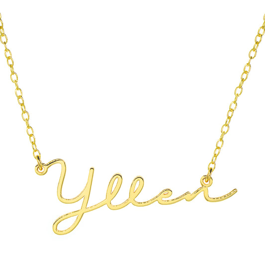 Signature Pendant in 14K Solid Gold | 1" wide