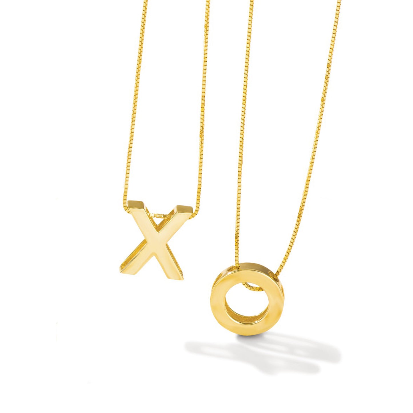 14K Gold Yours Truly Block Letter Initial Letter Necklace