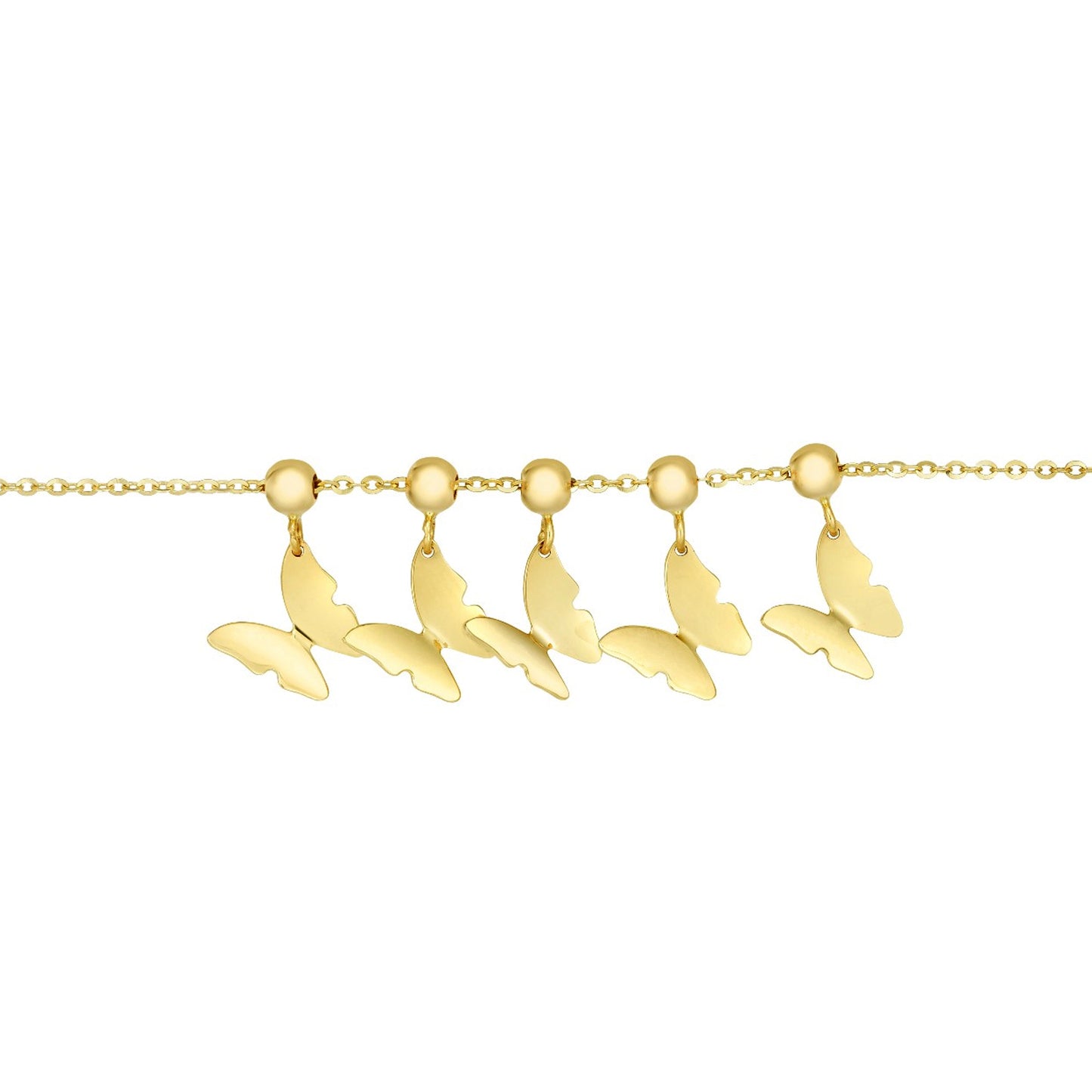 14K Gold Butterfly Slide Necklace