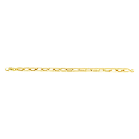 14K Gold Men's Paperclip Bracelet with Lobster Clasp.