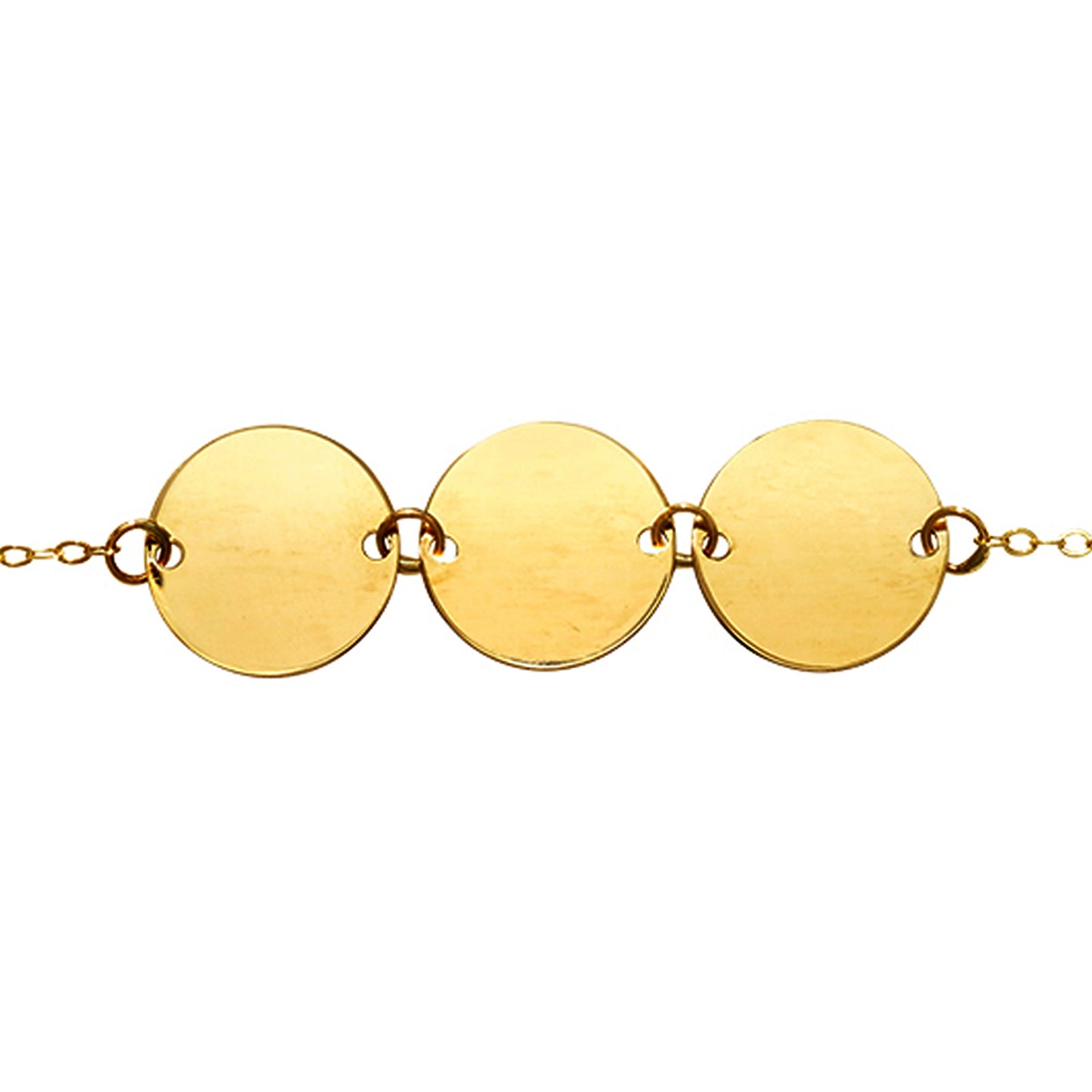 14K Gold Polished Triple Circle Bracelet