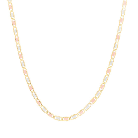 14K Tricolor Gold Valentino Chain with Lobster Clasp