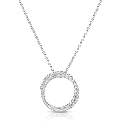 Sterling Silver Circle Popcorn Necklace with Diamonds or Gemstones