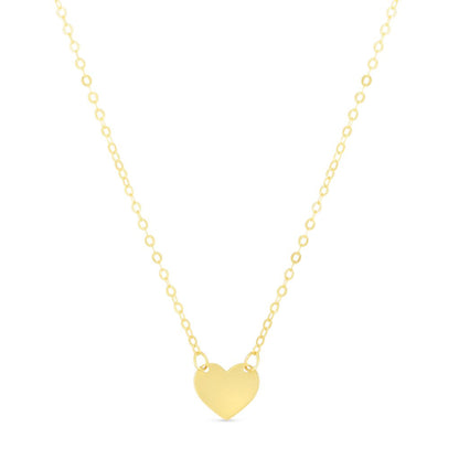 14K Gold Mini Heart Pendant with Spring Ring Clasp