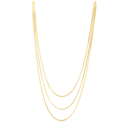 14K Multi-strand Herringbone Link Necklace