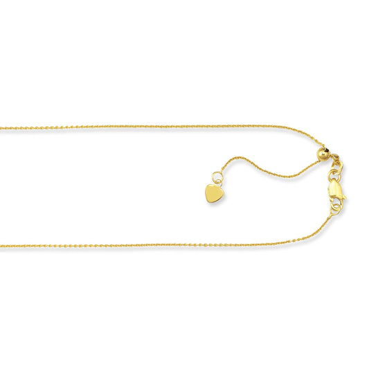 Adjustable Gold Cable Chain Necklace with Lobster Lock