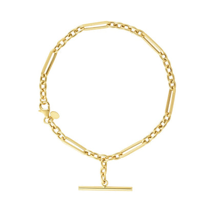 14K Gold Toggle Chain Link Necklace with Lobster Clasp