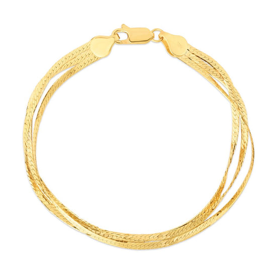 14K Multi-strand Herringbone Bracelet