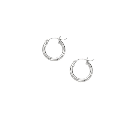 10K White Gold Hoop Earring