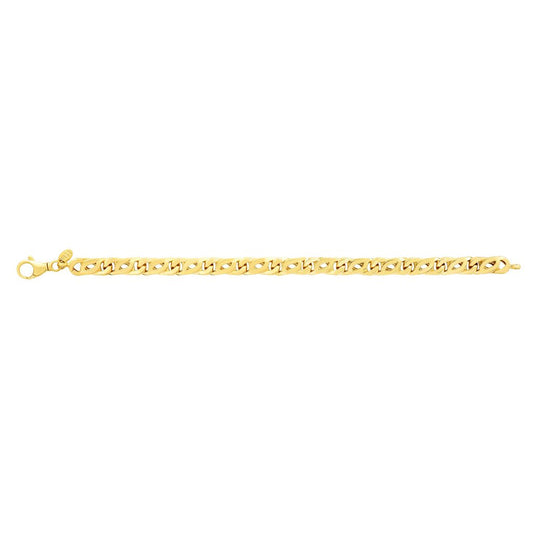 14K Gold Tiger Eye Link Bracelet