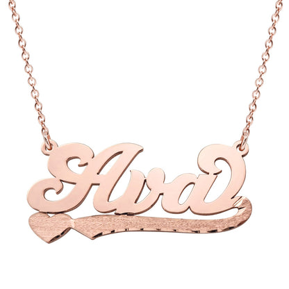 High Polished Sterling Silver Nameplate Necklace