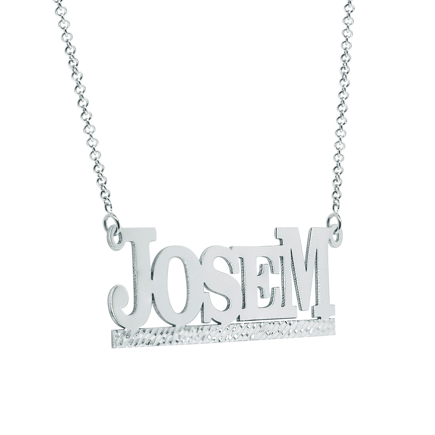 Custom Sterling Silver Solid Nameplate Necklace