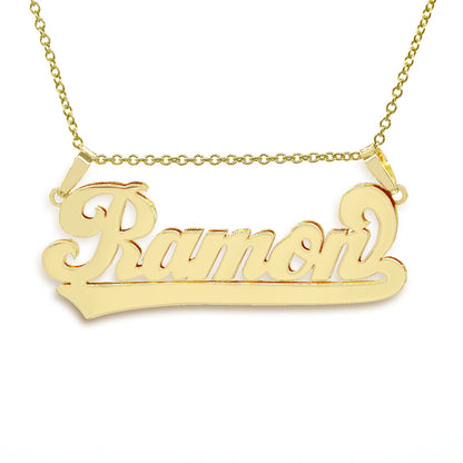 High Polished Nameplate Pendant in Sterling Silver