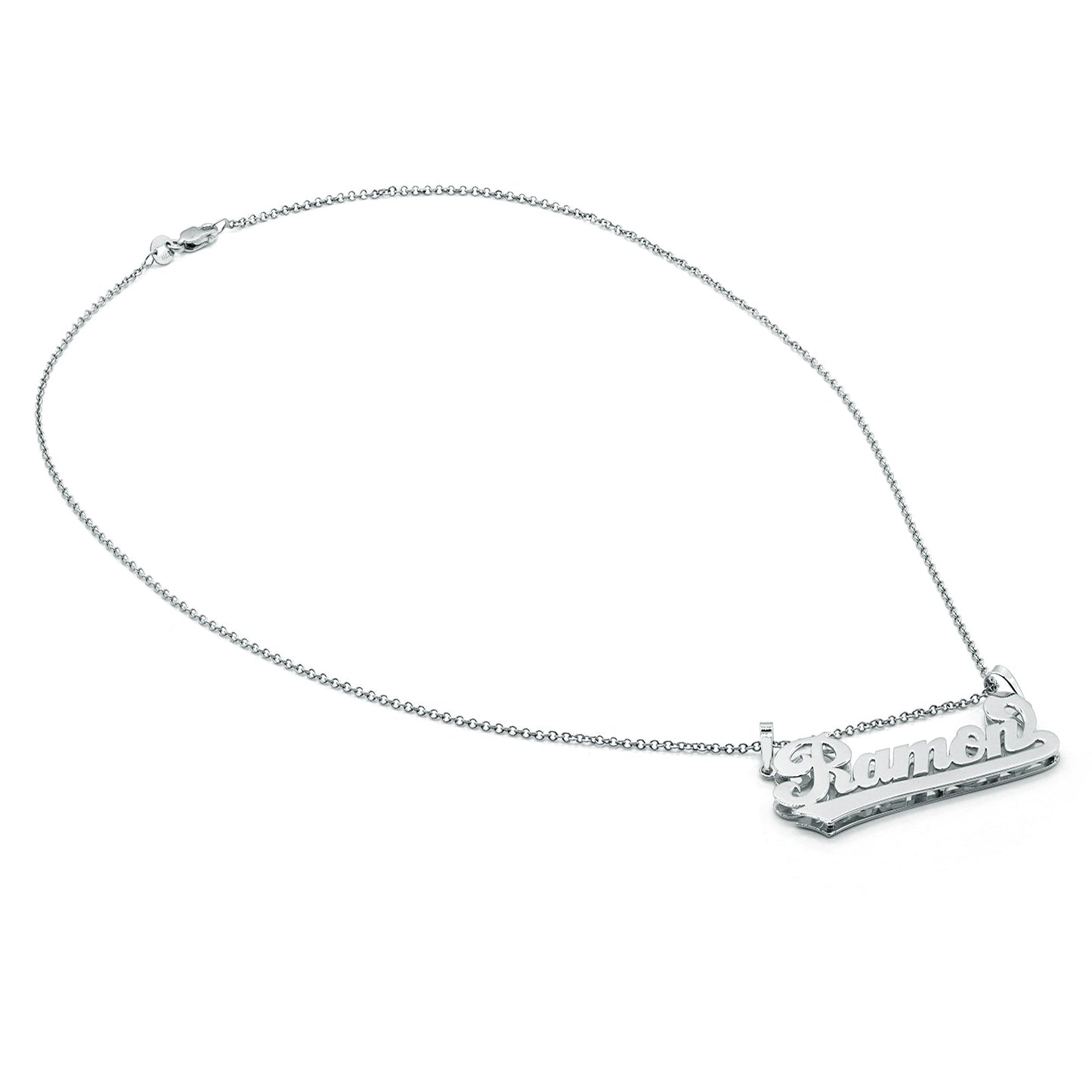 High Polished Nameplate Pendant in Sterling Silver