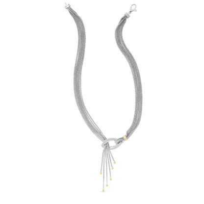 18K Gold & Sterling Silver Tassel Necklace
