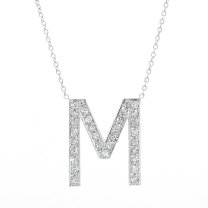 14K Gold and Diamond Pave Initial Necklace