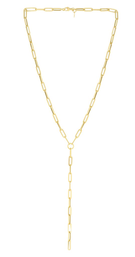 14K Lariat Paperclip Y-Necklace