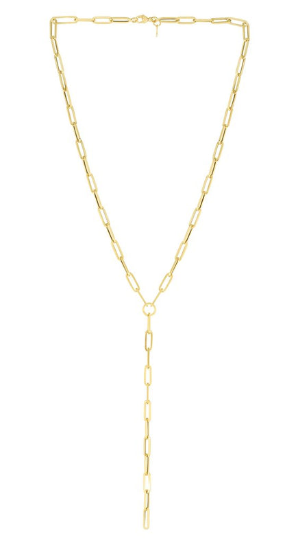 14K Lariat Paperclip Y-Necklace