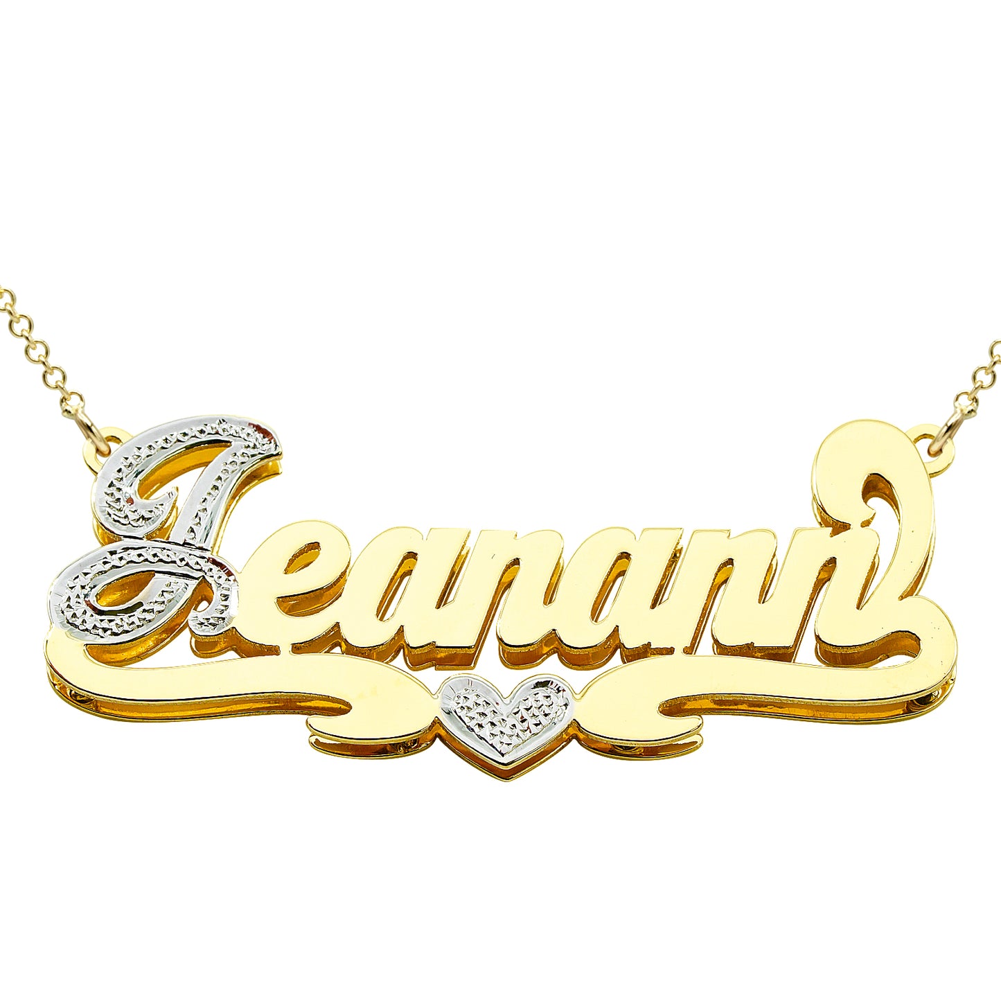 Custom 14kt. Gold Name Necklace with Diamond Sparkle!