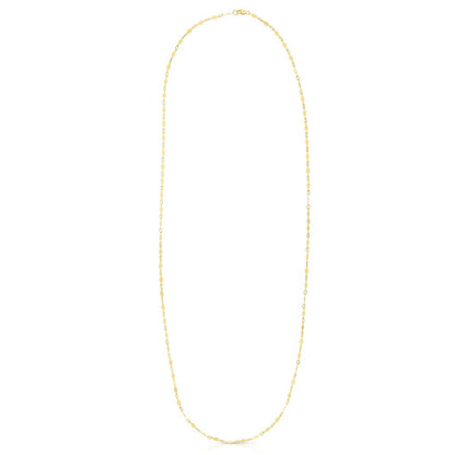 14K Gold Polished Diamond Shape Mirror Chain